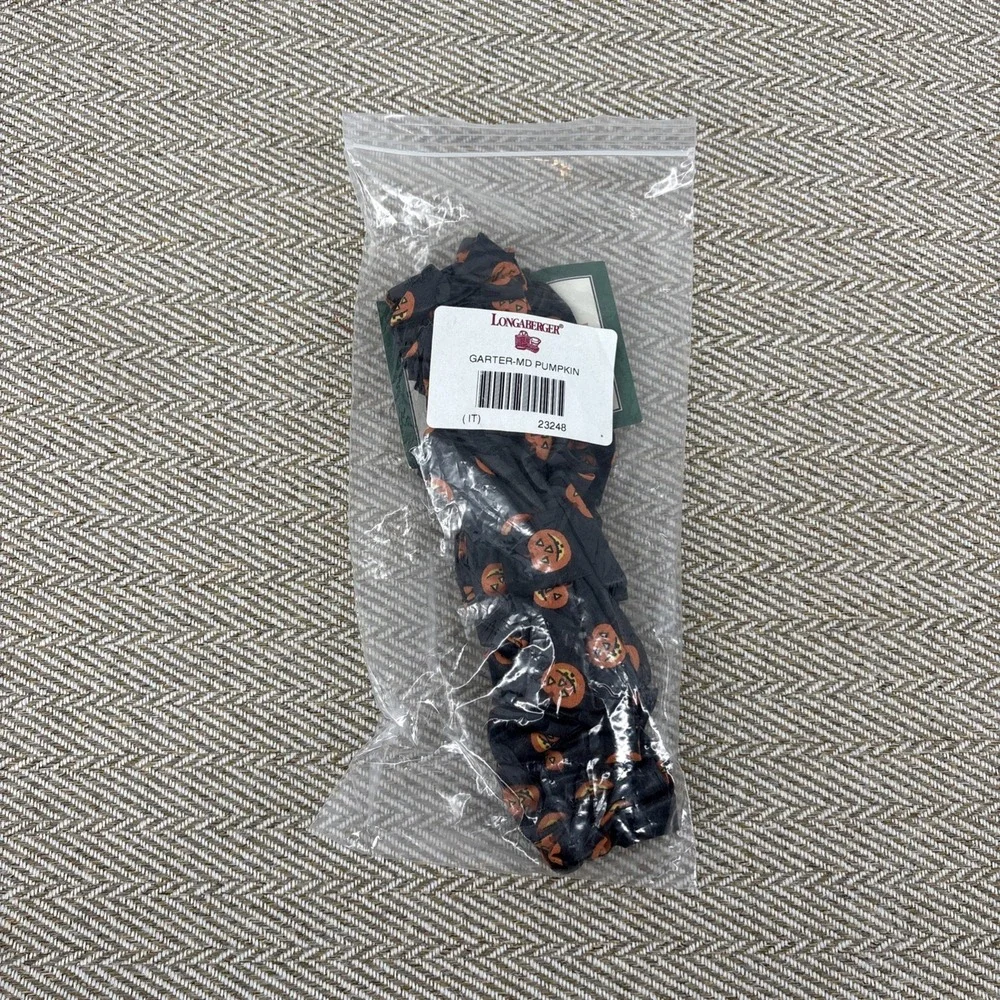 Longaberger Halloween Pumpkins Bow Style Fabric Medium Garter #23248